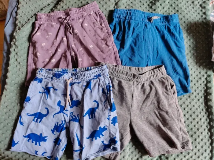 Lot de 4 shorts à motifs (dinosaure, palmier et uni) garçon taille 10 ans
