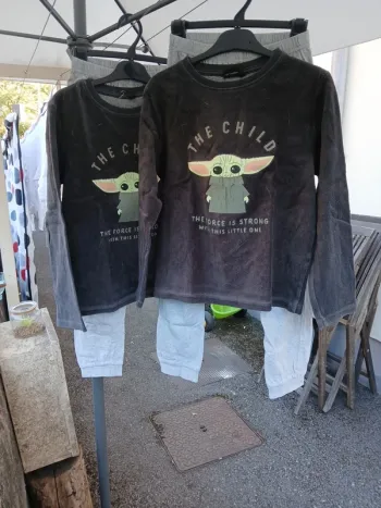 Lot pyjamas grogu Mandalorian star-wars jumeaux