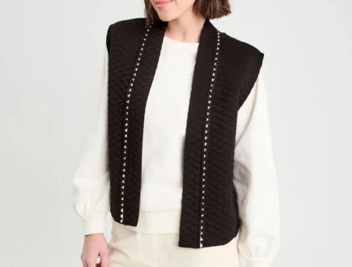 Gilet sans manches noir "Cache-cache" Taille S - photo numéro 3