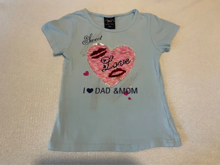 T-shirt bleu à sequins - Black Tuna - 8 ans