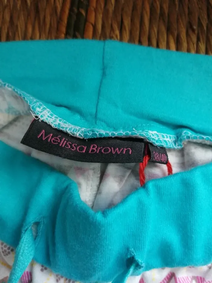 Short de pyjama beige à motifs aztèques élastique à la taille lien à nouer / melissa brown / (38-40) - photo numéro 4