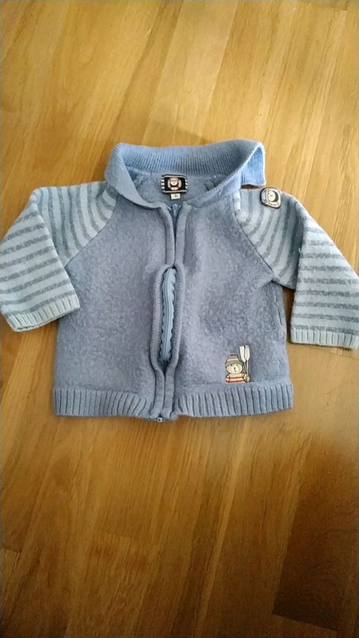 Gilet zippé bleu mer