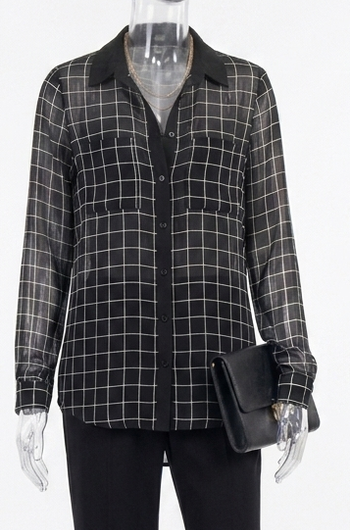 Chemise voilée à carreaux - Style Chic & Graphique
