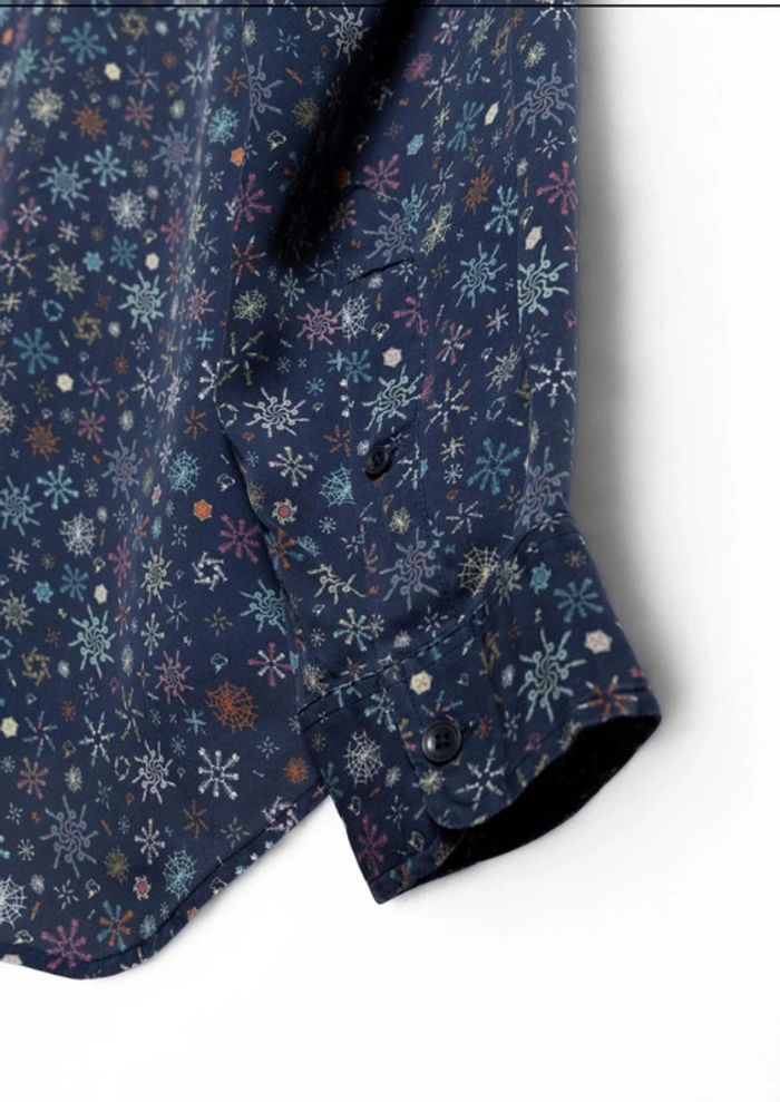 Chemise à motifs bleue en soie silk shirt Zadig & Voltaire Taille M - photo numéro 8