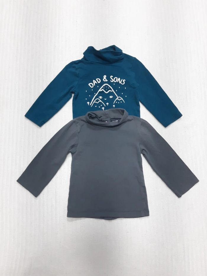 Lot de 2 sous pull col roulé 9 mois Kiabi