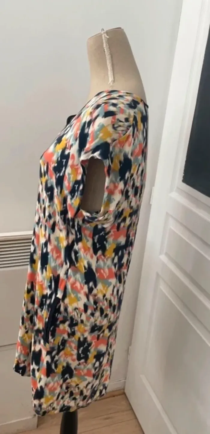 Promod robe tunique multicolore Taille M/38 Très bon état Robe casual - photo numéro 4