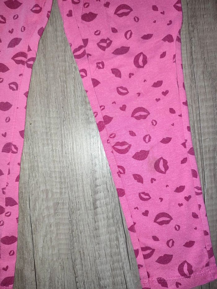 Legging 5 ans In Extenso rose avec des lèvres - photo numéro 2