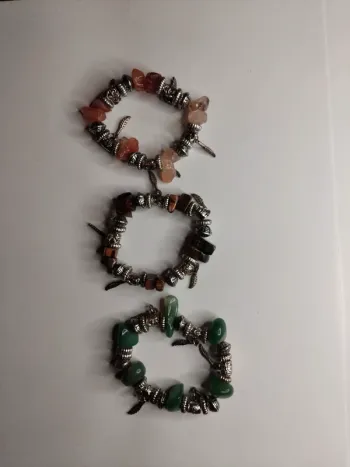 Lot de 3 bracelets Étirables en Pierres Naturelles – Fait Main.