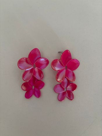 Boucles d’oreilles fleurs roses