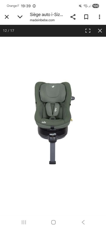 Vend siège auto Sprite joie 360