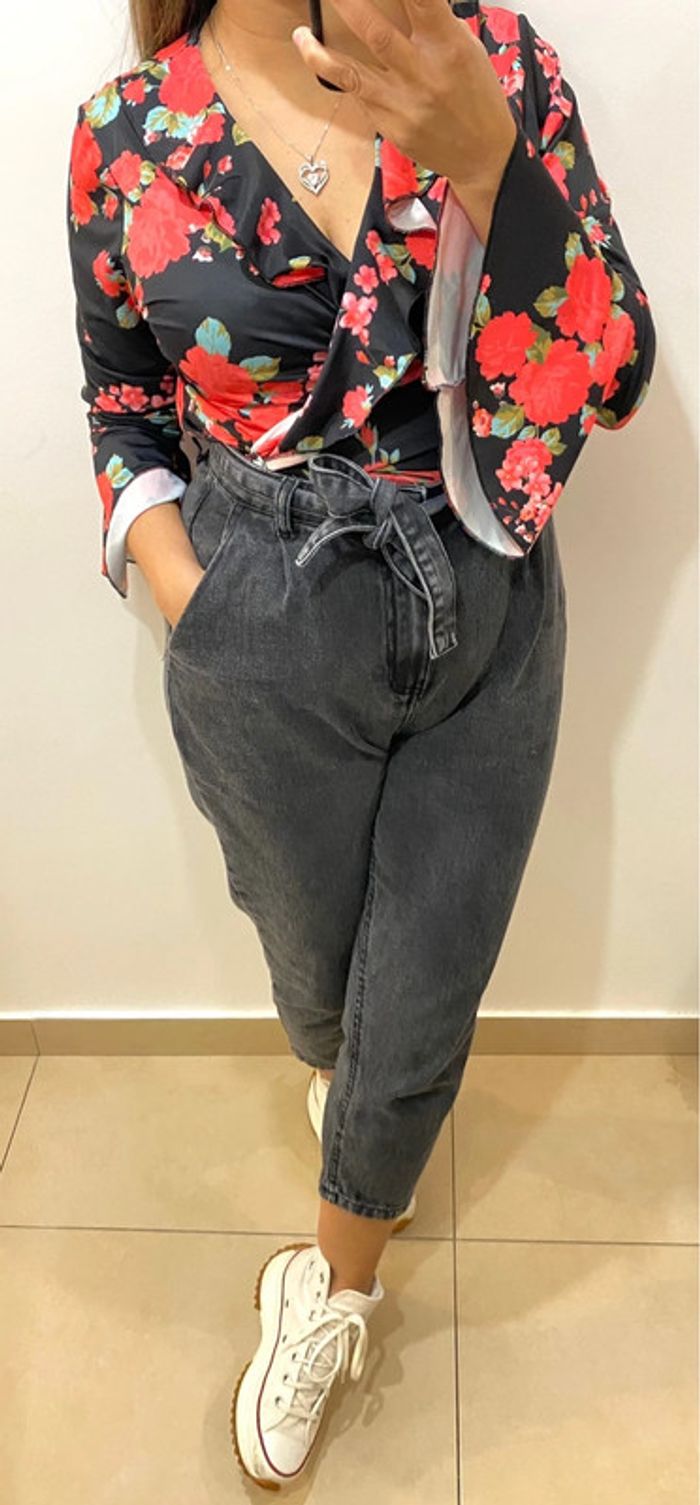Cache Coeur Imprimé Fleurs Taille - photo numéro 5