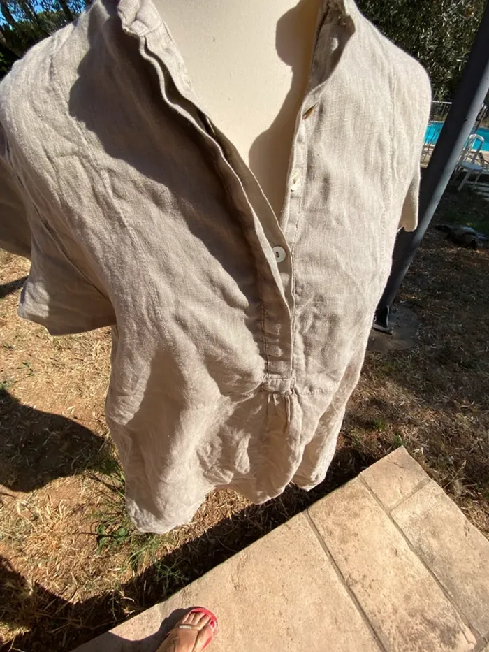 Petite robe beige en lin, Pako Liito, 38 M - photo numéro 2