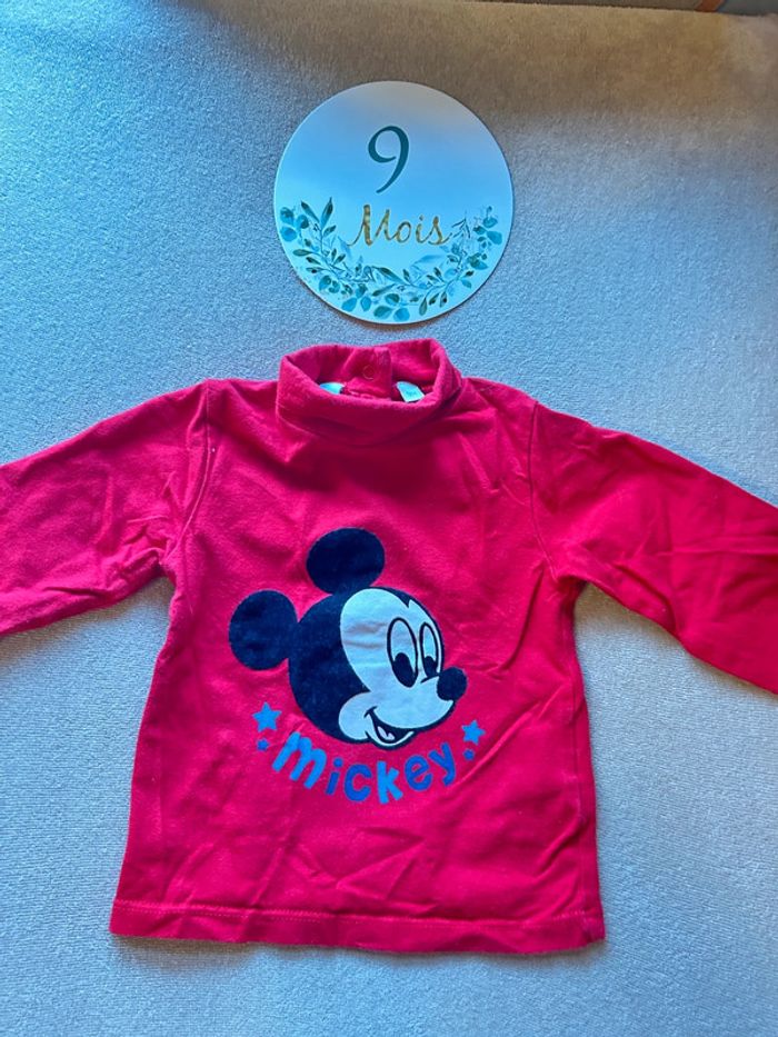 Sous pull col roulé Mickey 9 mois