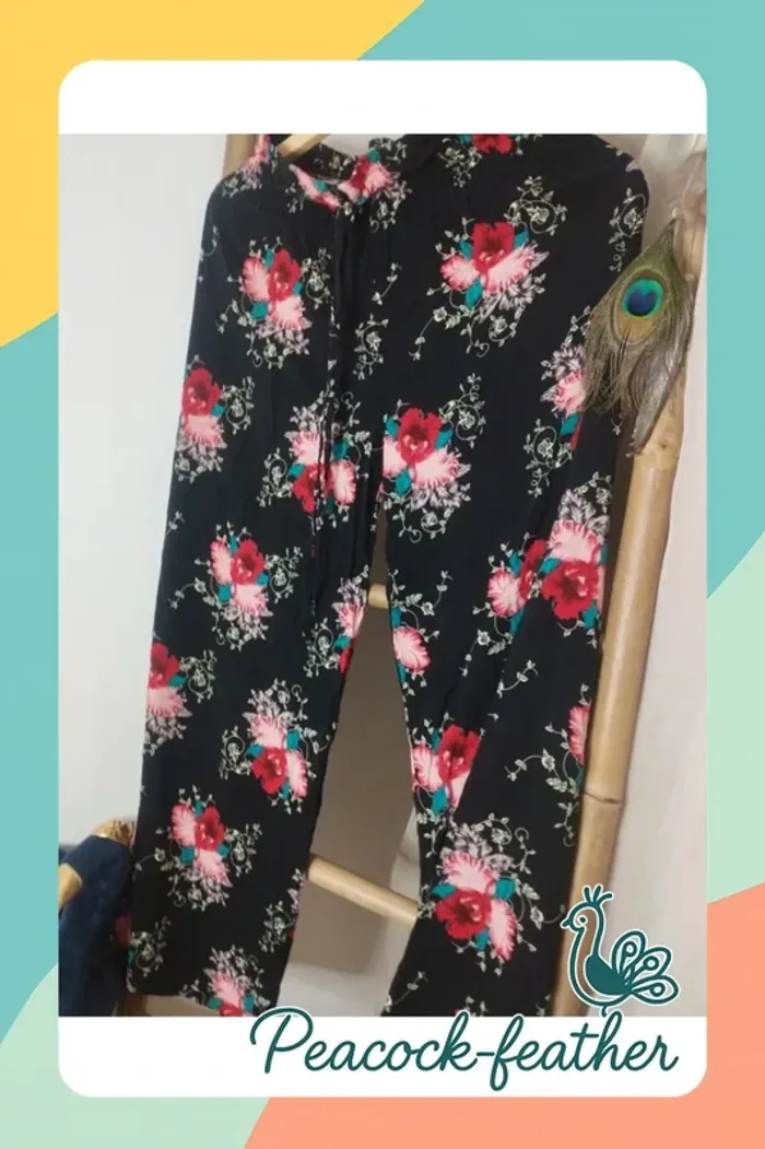 Pantalon fluide fleuri 40/42 - photo numéro 4