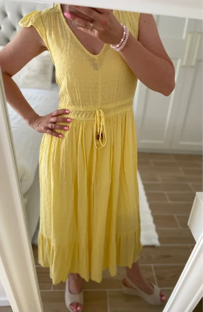 Robe longue jaune 36 neuf - photo numéro 2