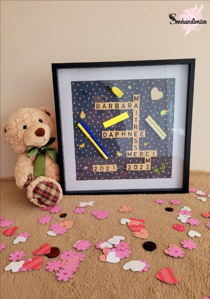 Cadre Scrabble fait main