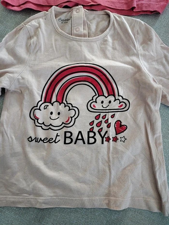 Lot de 3 t-shirts ML bébérêve T.36 M - photo numéro 3
