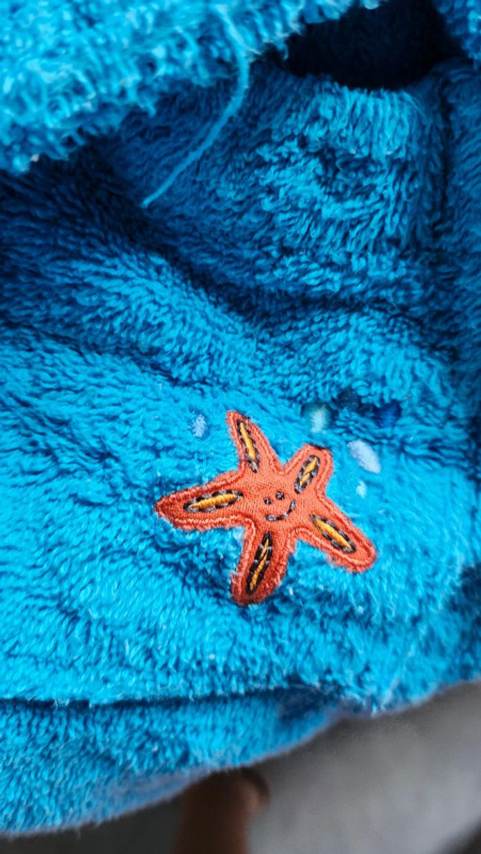 Peignoir de bain à capuche carré blanc 4 ans - photo numéro 4