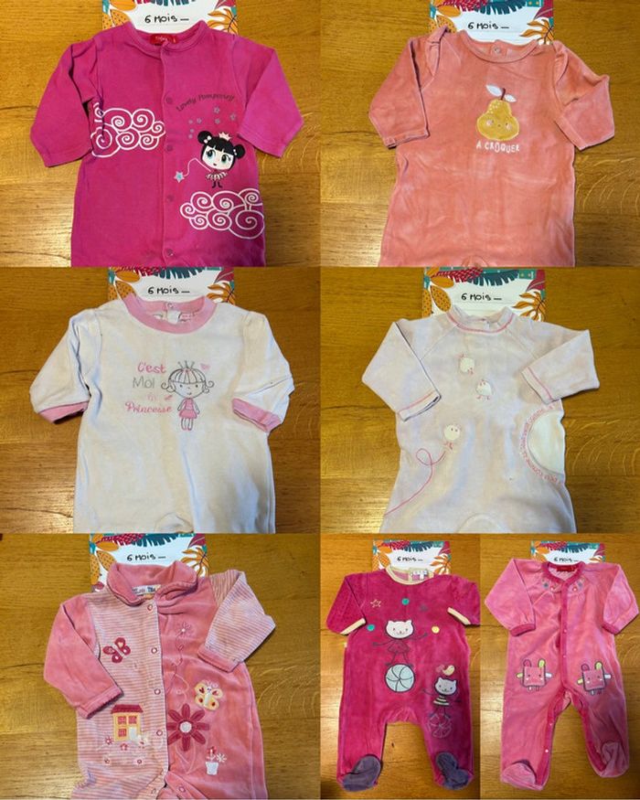 Lot de pyjamas fille - 7 pièces - 6 mois