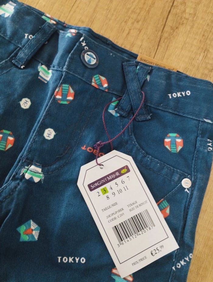 Bermuda short garçon bleu marine à motifs taille 3 ans Sergent Major - photo numéro 3