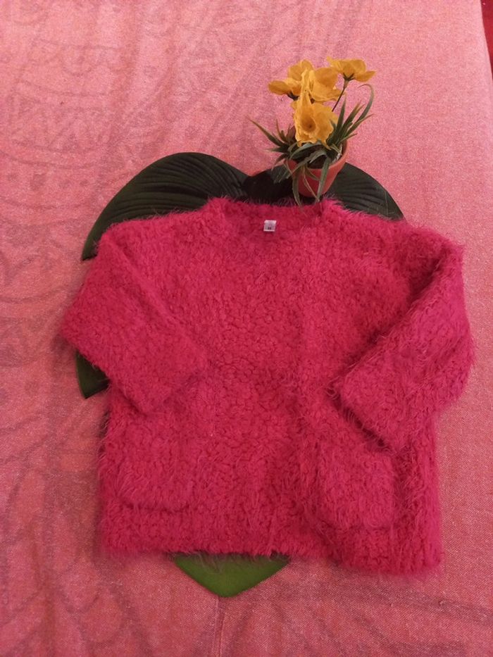 Beau pull rose fushia a poils