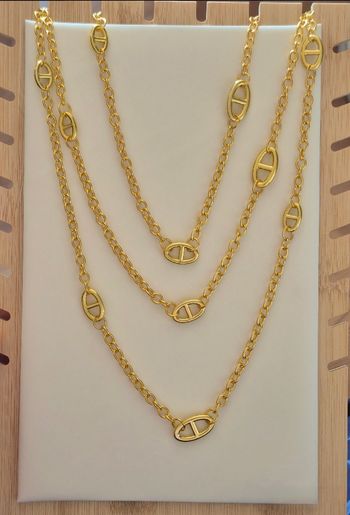 Sautoir collier maille marine en acier inoxydable 