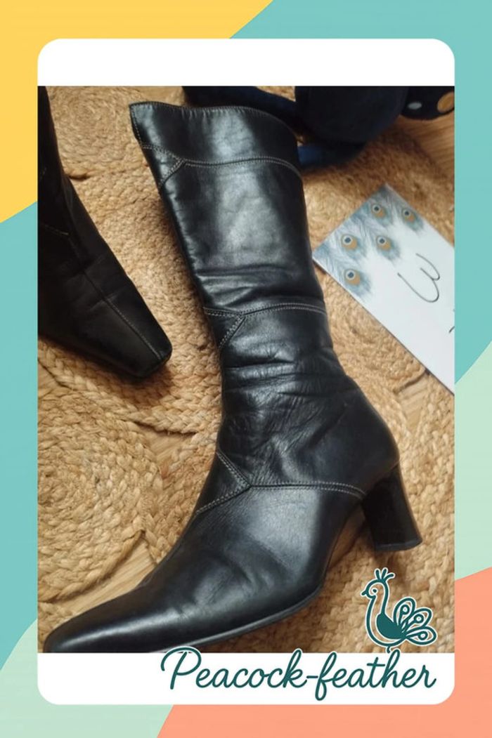 Bottes noires talons 37 - photo numéro 2