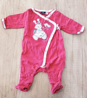 Pyjama grenouillère coton fille rose framboise taille 1 mois Sergent Major
