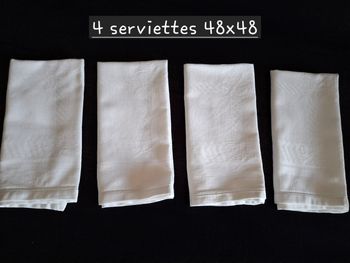 4 serviettes de table vintage ( lot 1)