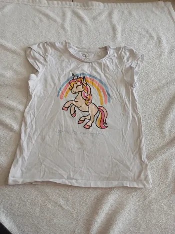 T-shirt blanc licorne 9 ans C&A