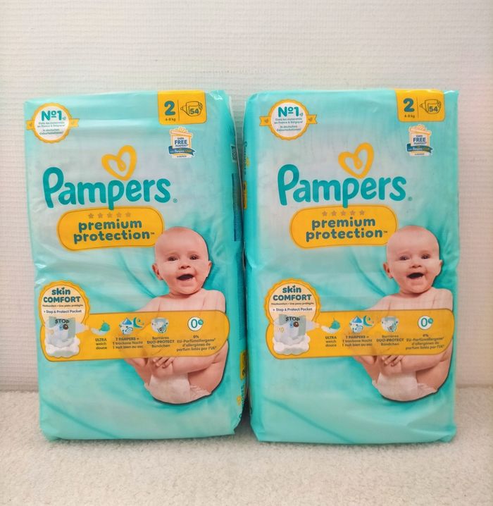Lot couches Pampers premium taille 2