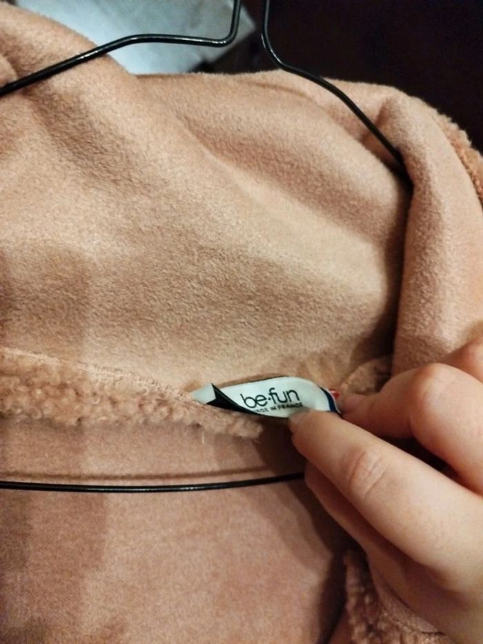 Manteau fausse fourrure rose pâle vintage L/40 - photo numéro 6