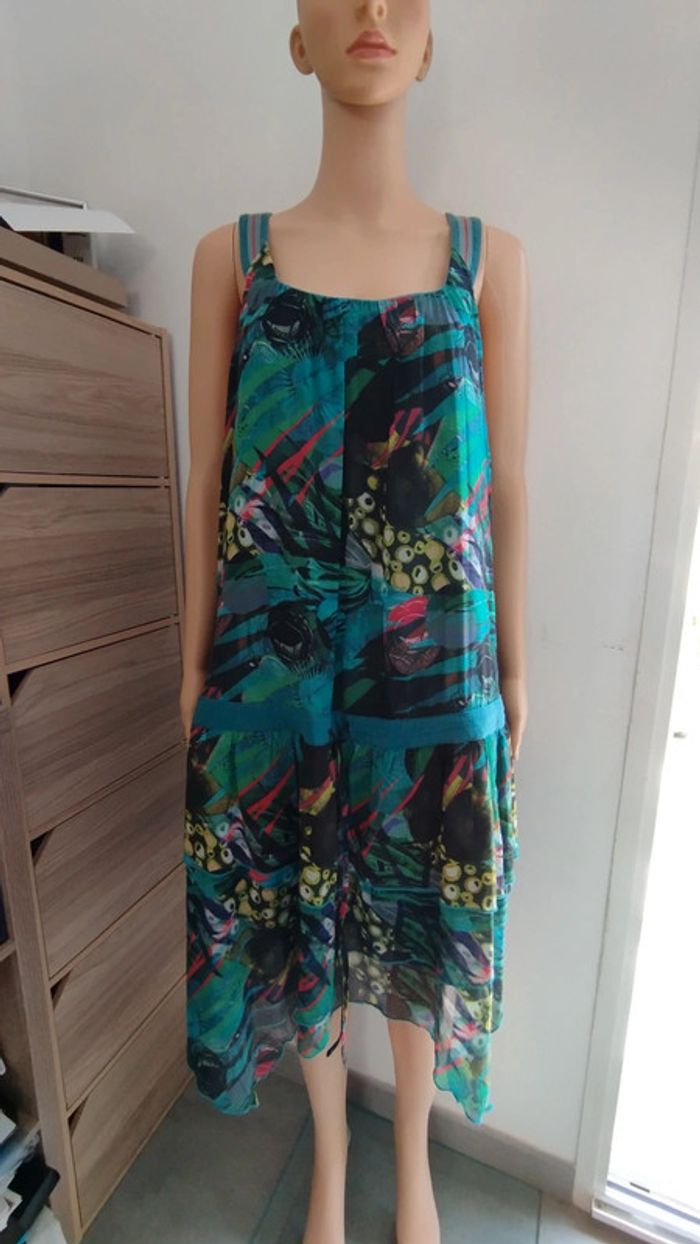Robe verte avec motifs ixoo taille 46 femme - photo numéro 4