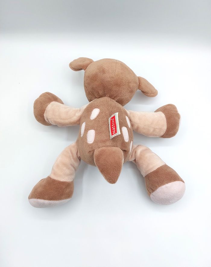 Peluche doudou faon Rosy NATTOU rose marron beige 28 cm champignon ancien modèle - photo numéro 8