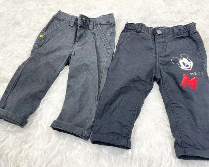 Lot de 2 pantalons gris garçon 6 mois