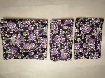 lot de 3 tissus imprimé fleurs