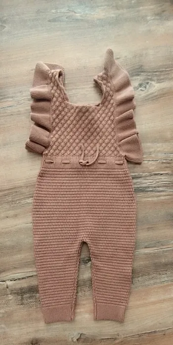 Salopette maille fille marron