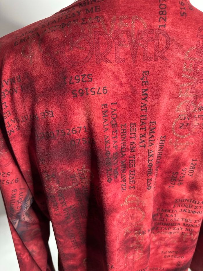 T-shirt à manches longues rouge bordeaux doré Guy Dubois Vintage T46 3XL - photo numéro 6