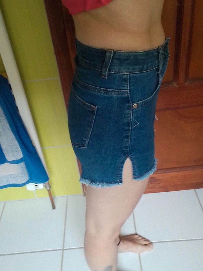 Short femme simili jeans - photo numéro 6