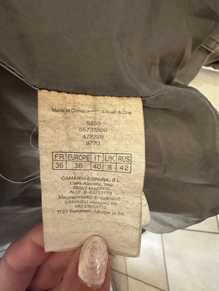 Caban officier court kaki Camaïeu t36 - photo numéro 6