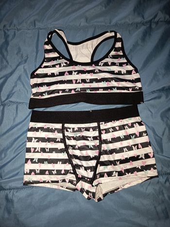 Ensemble brassière femme taille L noir et blanche 