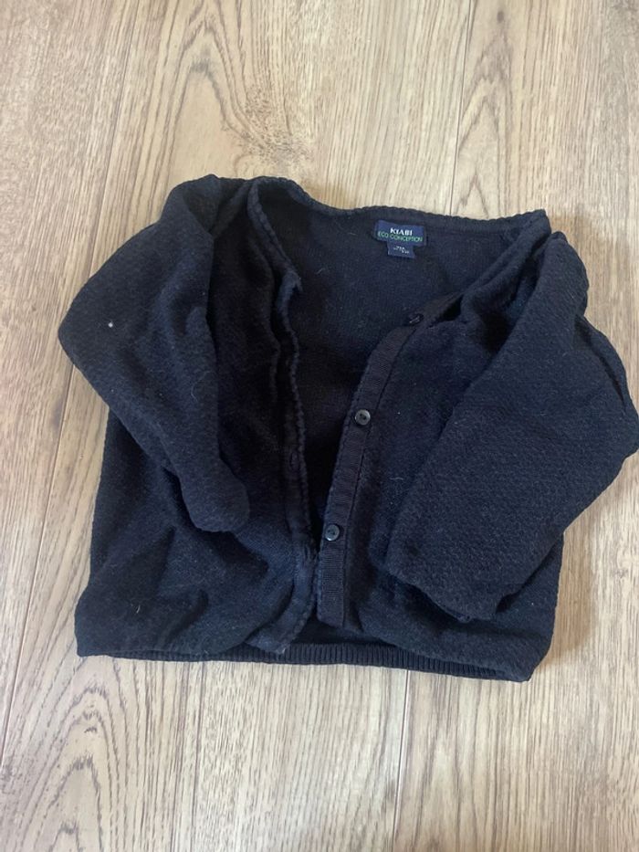 Gillet en maille kiabi 9 mois noir