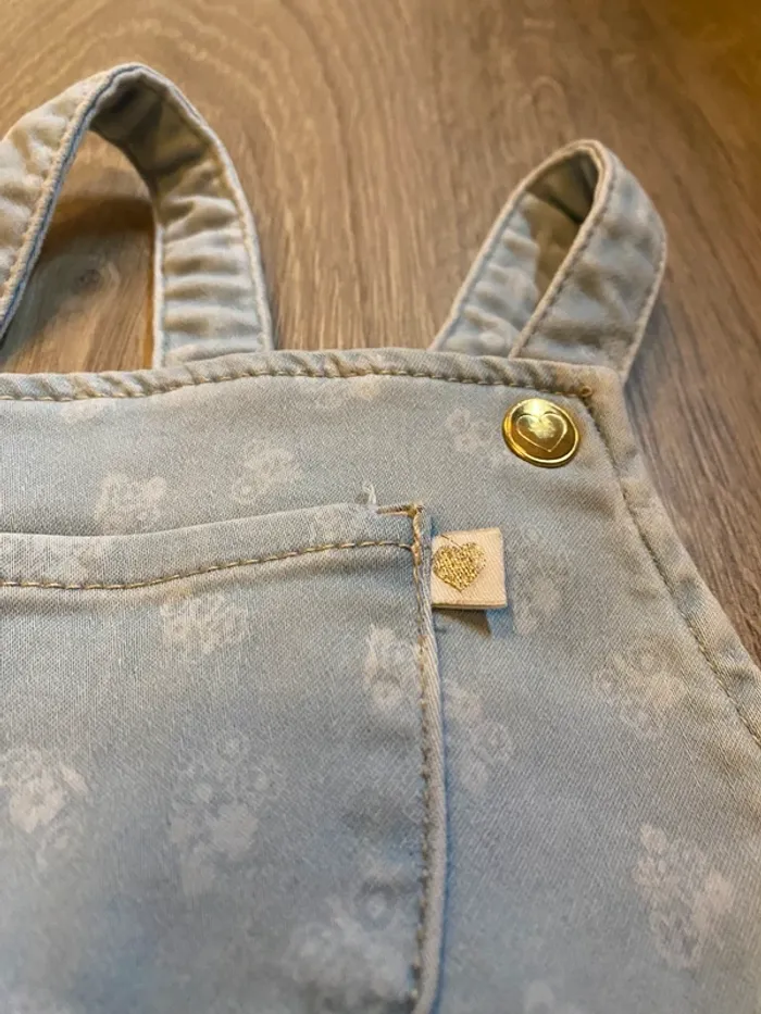 robe en jean à papillons/ fleurs blanches inextenso 2 ans - photo numéro 6