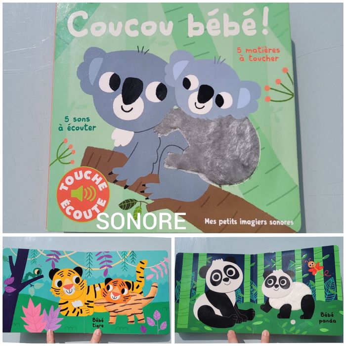 Mes petits imagiers sonores, touche et écoute 🐼 Coucou bébé ! 🐨 - photo numéro 1