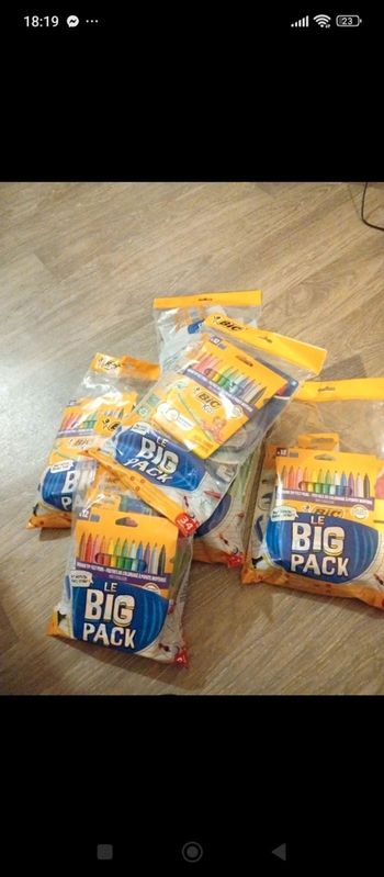 Lot de 5 Big pack bic 34 articles chacun le lot à 25€ avec le code 
CHOCOLAT30
Le lot passe à 17,50€
