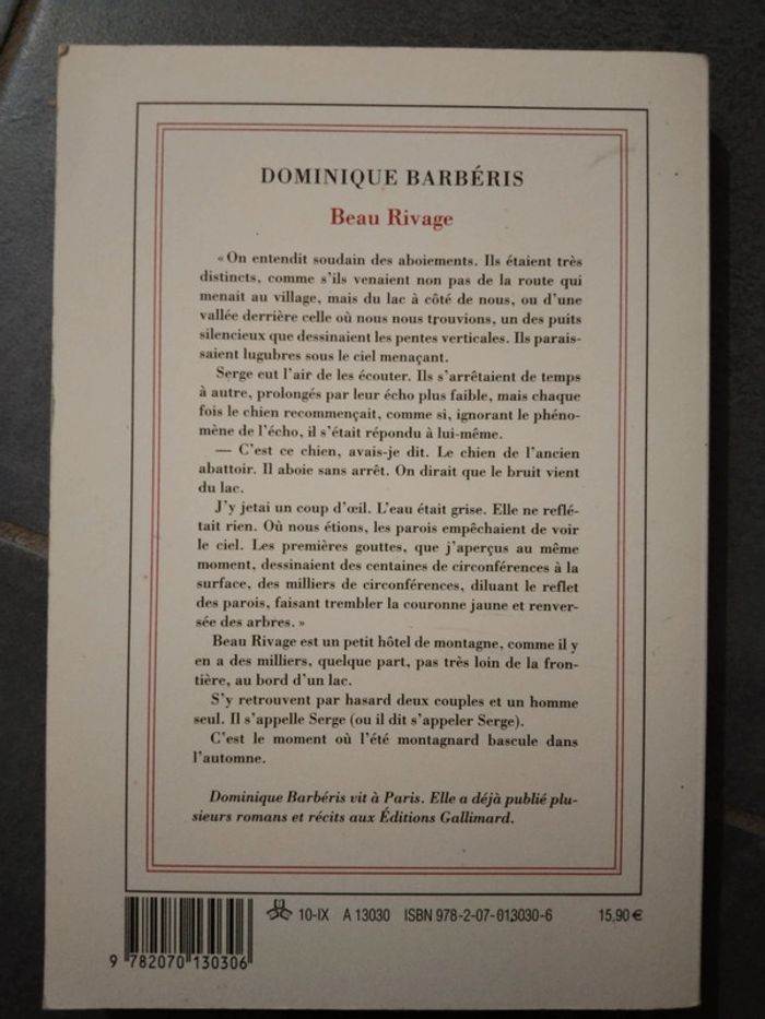 Livre de Dominique Barbéris - photo numéro 2