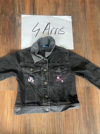 Veste en jeans grise paillettes Minnie