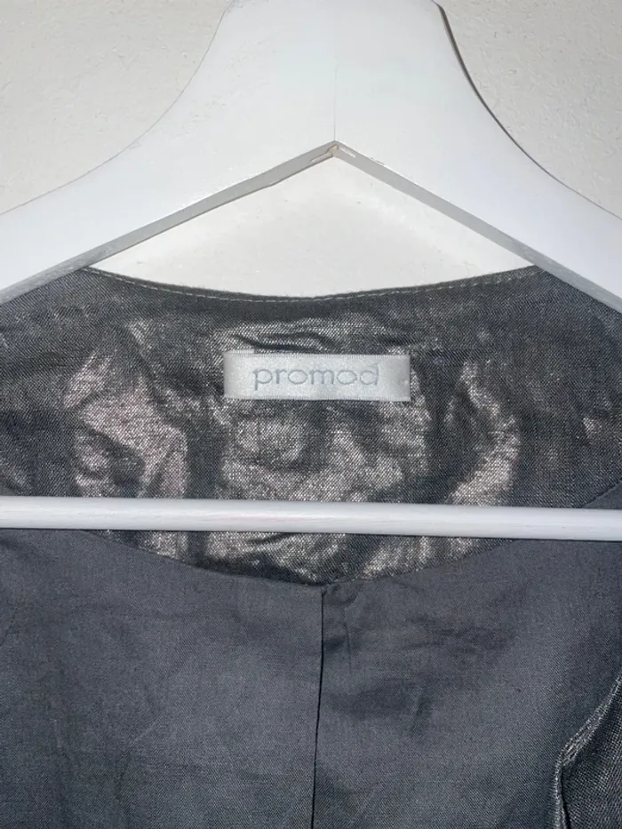 Veste grise métallisée lin Promod 44 - photo numéro 2