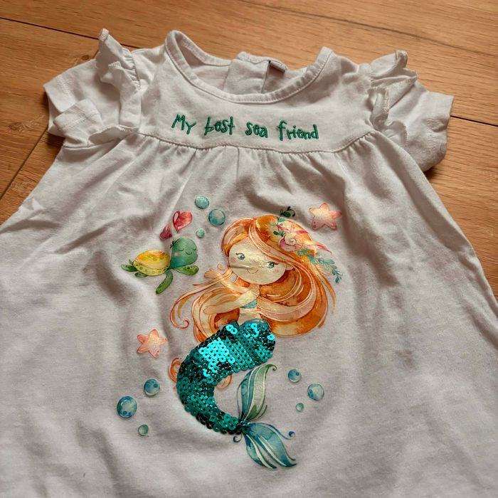 Ensemble bébé fille 12 mois haut sirène et legging vert - photo numéro 4