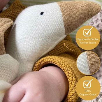 Doudou oie en coton Bio avec attache sucette - couleur crème - dès la naissance - Saga Copenhagen neuf